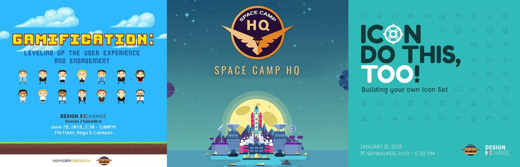 Space Camp event posters including one reading I can do this, too